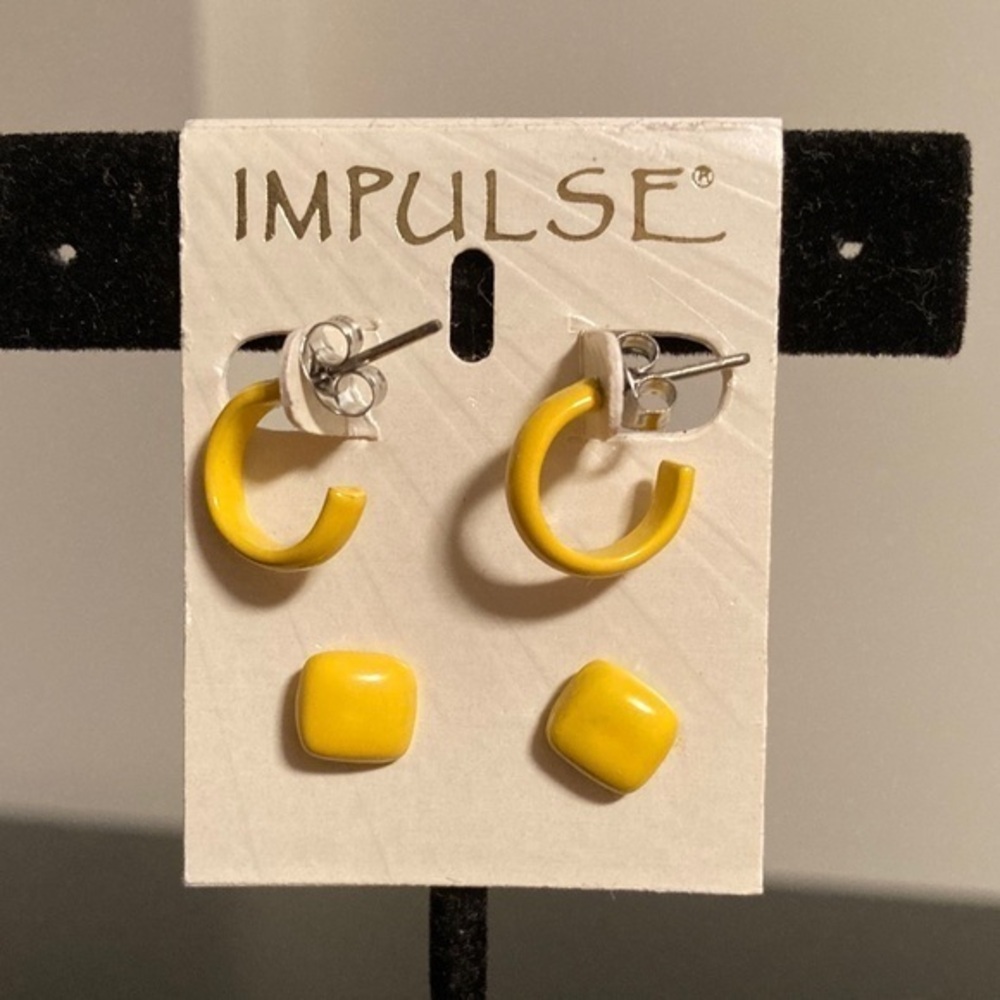 Pulse Cheerful Yellow Kids Earrings Set